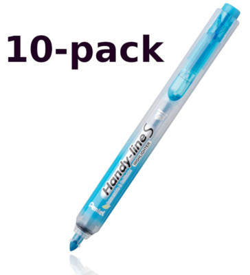 NEW Pentel 10-PACK Handy-line S Retractable Permanent SKY BLUE Highlighter NXS15
