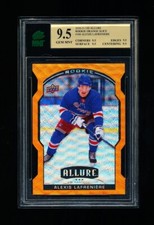 2020 UPPER DECK ALLURE ALEXIS LAFRENIERE ROOKIE CARD ORANGE SLICE RANGERS 9.5