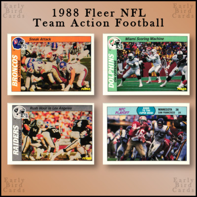 1988 Fleer NFL Live Team Action Football (1-88) / Pick Your Cards /Buy4+ Save30%