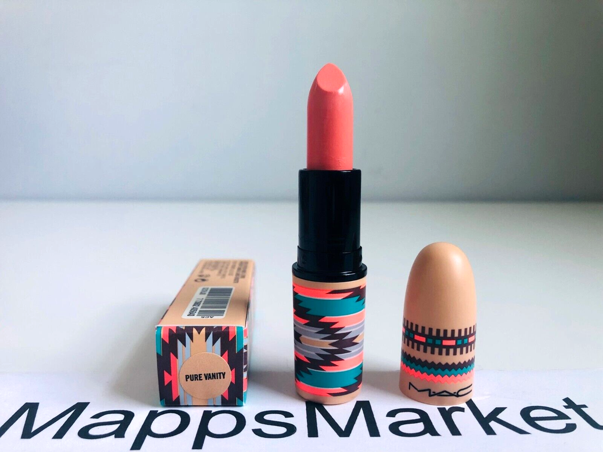 NIB Authentic MAC Vibe Tribe Lipstick PURE VANITY (Peach Pale Nude