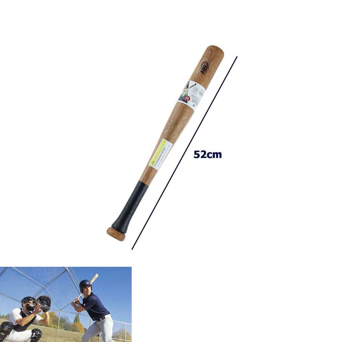 Batte de baseball en bois de 63,5 cm - Batte de baseball autodéfense en