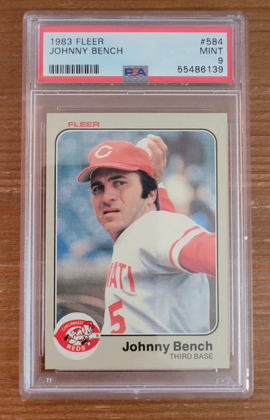 1983 Fleer Johnny Bench #584 PSA 9 Cincinnati Reds (C)