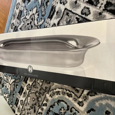 Macys Hotel Collection 20  Long Serving Bowl, Stainless Steel, Double Insltd NIB