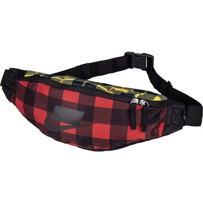Nike sportswear heritage fanny Hip pack Plaid Black Yellow Fashion Logo