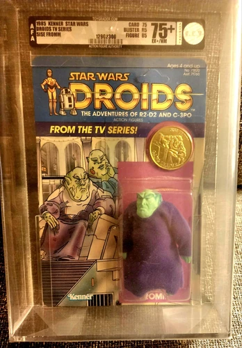 Vintage Star Wars AFA 75+ 75/85/85 SISE FROMM DROIDS CARTOON 1985 Unpunched