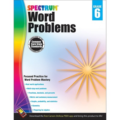 Spectrum Grade 6 Word Problems Math Workbook, Ages 11-12, 6th Grade Math Wor...