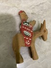 Hand carved Painted Olive Wood Figurine Wiseman On Donkey Christmas Nativity Pc — photo 1