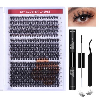 DIY Wimpernverlängerung Kit Cluster Lashes Extensions Set 320 Stück 8-16mm
