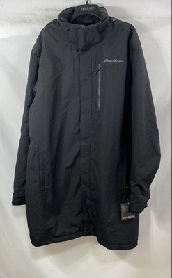 Eddie Bauer Men's Black Mainstay II Insulated Hooded Jacket NWT Sz TXL