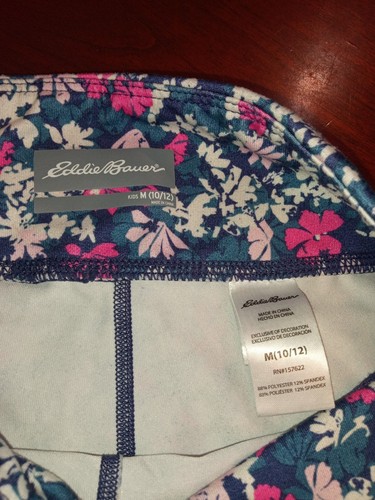 Eddie Bauer girls floral athletic leggings 10/12 - Picture 3 of 6