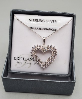 Brillante feine Schmuck Herz Halskette