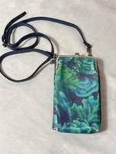 Patricia Nash Felicita Leather Phone Crossbody Wallet Deep Blue Sea