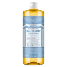Dr. Bronner's Magic Pure Castile Liquid Soap Bodywash - Baby Unscented -32 fl oz