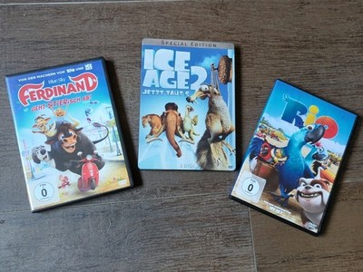 Kinder DVD Paket - ICE Age 2 - Rio - Ferdinand - 3 DVD Filme