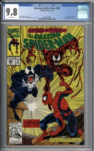 Amazing Spider-Man #362 CGC 9.8 NM/MT Carnage, Venom & Human Torch Appearance WP