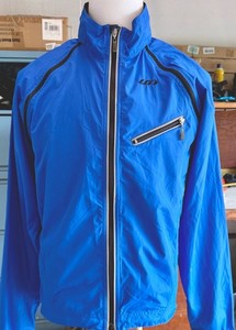 Louis Garneau Men's L Blue/Black Windstopper Cycling Jacket Full Zip Pockets