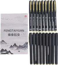 Black Ink Rollerball Pens - Comfortable Non-Slip Grip, Writting Smooth, Black...