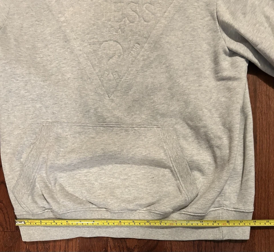 Guess Mujer Sudadera Talla M Gris Sudadera con Capucha Cordón Cuello Redondo Gris Logo Informal Foto 4 de 4