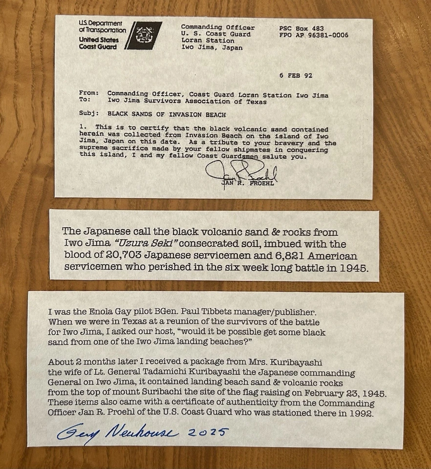 1995 USMC Commemorative FDC WWll Iwo Jima Flag Raising Certified Sand & Rock - Image 3 of 4