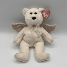 TY Beanie Babies "HERALD" Teddy Bear Angel Wings January 7 2002 White w/Tag