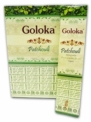 GOLOKA Patchouli Agarbatti Natural Masala Fragrance Incense Sticks 15gx12 Pack