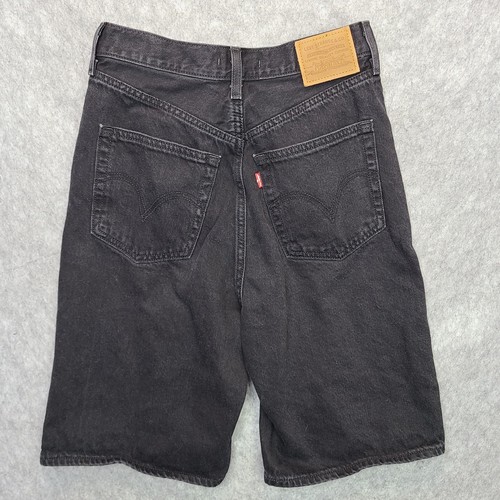 Levi’s Premium Bermuda Shorts Womens 28 Black Denim High Loose 10" Inseam - Picture 4 of 13