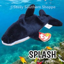🐋 SPLASH 🐋 1993 Ty Beanie Babies Orca Killer WHALE 4th Hang 3rd Tush *MWMT*