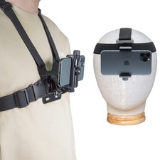 Mobile Chest Strap Mount Harness and Head Strap Holder Kit for VLOG/POV Holde...