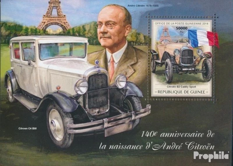Briefmarken Guinea 2018 Mi Block 2951 (kompl. Ausgabe) postfrisch André Citroën - Bild 1 von 1