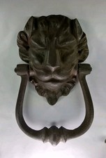 Vintage Cast Iron Lion Head Door Knocker Handle 7.5"x5"