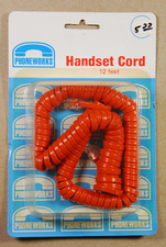 PhoneWorks 4684XX 12 ft Telephone Handset Coil Cord Phone Cable RJ-22 Orange