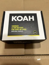 Koah PRO Rechargeable 1300mAh Battery (2-Pack) and Dual Charger for Sony NP-FW50