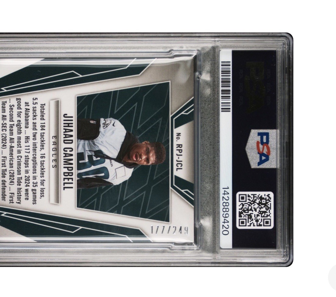 2025 Phoenix RC /249 Phenom PATCH AUTO Silver JIHAAD CAMPBELL RPA EAGLES🔥 view 3