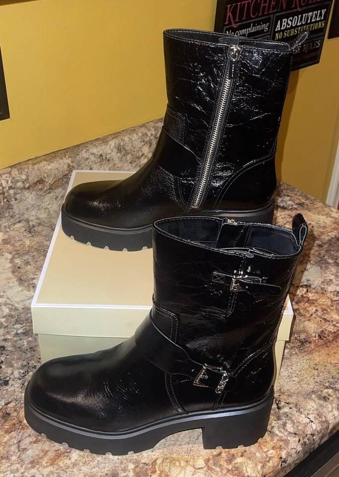 Мотоботы Michael Kors Perry лакированная кожа с пряжкой на платформе, размер 11 М - Изображение 4 из 4