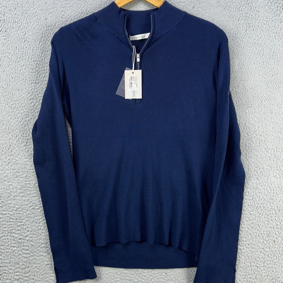 Suéter Pullover Peter Millar Mujer Medio Azul Tejido Cuarto Cremallera Pullover NUEVO Foto 2 de 4