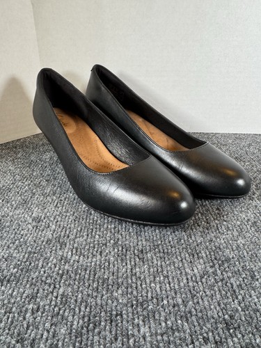 Clarks Artisan Pumps Black Womens 8 M Heavenly Shine Casual Slip On Excellent - Picture 2 of 14