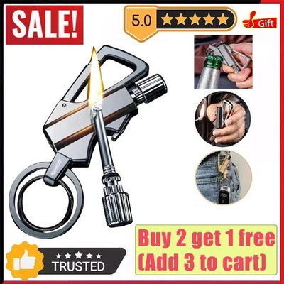 AS SHOW Encendedor infinito permanente multiherramienta llavero abrebotellas para hombre regalo