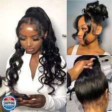 Wighottie Body Wave 360 Lace Front Wigs Human Hair Pre Plucked Lace Frontal W