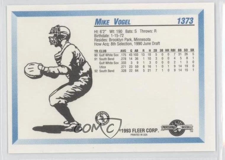 1993 Fleer ProCards Minor League Michael Vogel Mike Vogel #1373 - Image 2 of 2