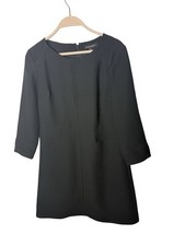 Banana Republic Laser Cut Detailed Dress, Black SIZE 4 Faux Pockets