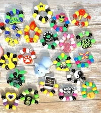 Kandi Rings Mega Bundle 30–50 Pack – 3D & Pony Beads – Festival / Rave Jewelry