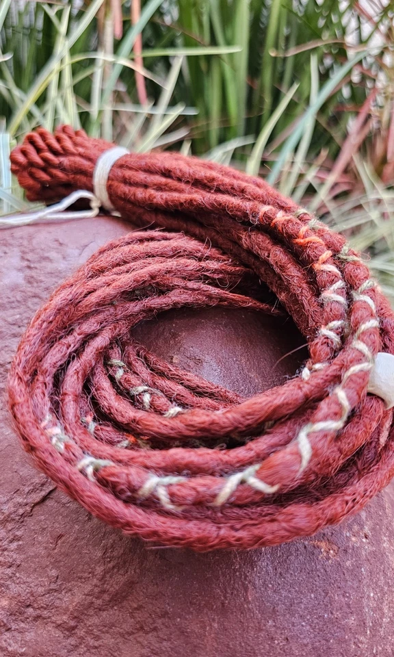 Nuevo Set Extensiones Rastas Sintéticas Castaño Rojizo - Rastas 20SE, 55-60 cm, Hechas a Mano Foto 4 de 4