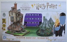 Harry Potter  The Burrow, Hagrid's Hut, Knight Bus  3D puzzle 315 pcs- NEW