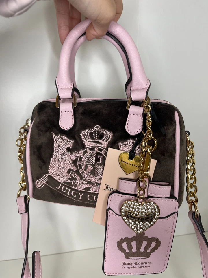 Nuevo con etiquetas Bolso Cartera Juicy Couture Clásico Scottie Dog Mini en Chocolate/Rosa Foto 3 de 4