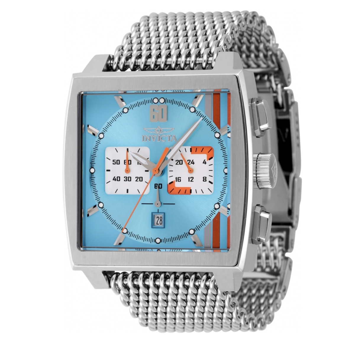 Invicta S1 Rally Cuadro Monaco Men's 45mm GMT Mesh Bracelet Chrono