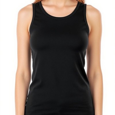 Dagi Black Scoop Neck Cotton Stretch Tank Top   Women's Size 46 XL Basic