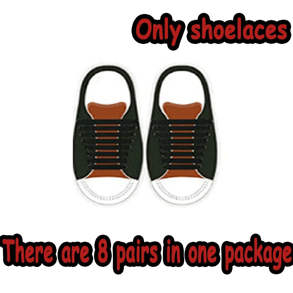 16Pcs Easy No Tie Shoelaces Elastic Flat Lazy Silicone Shoe Lace Adult Child USA