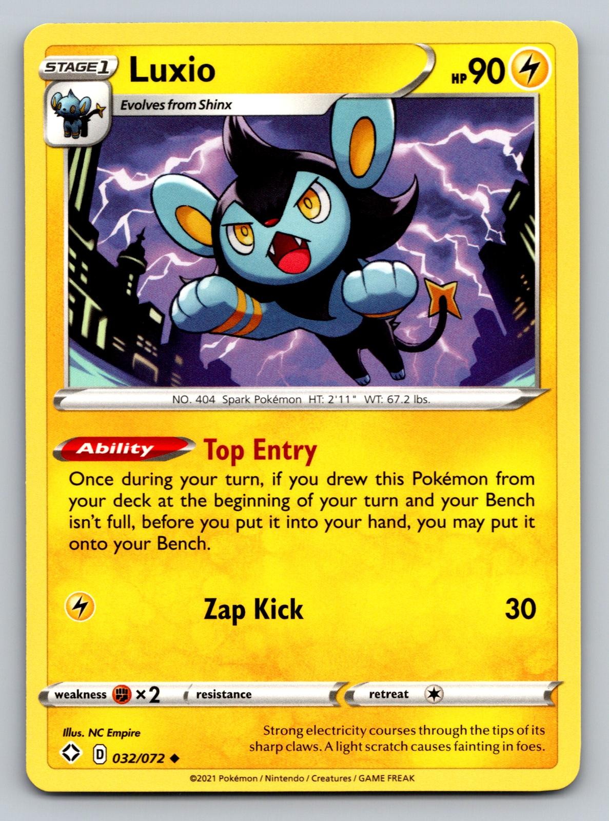 Luxio 032/072 Uncommon Shining Fates Pokemon Near Mint