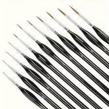 11pcs Precision Paint Brush Set for Fine Detail - Durable Miniature Brushes