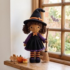 Crochet Witch Doll, Handmade Amigurumi, Halloween Decor, Spooky Witch Gift